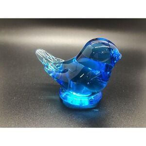 Titan Art Glass Happy Little Bluebird Figurine Signed W Ward 1991